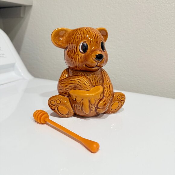 Vintage Teddy Bear Honey Pot Made in Taiwan - Picture 11 of 15